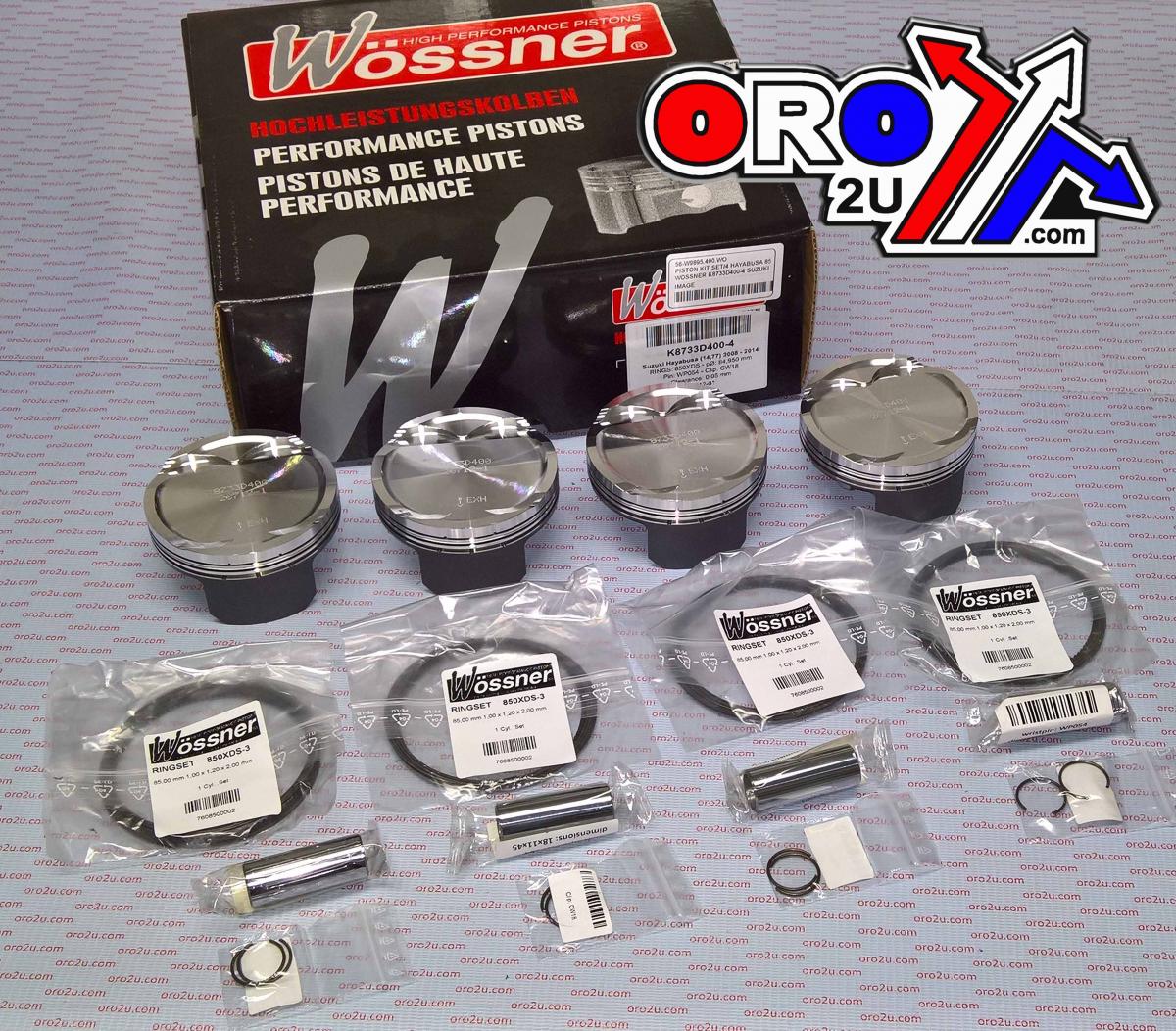 PISTON KIT SET/4 HAYABUSA 85, WOSSNER K8733D400-4 SUZUKI, 2008-2016 DISPL. 1474cc