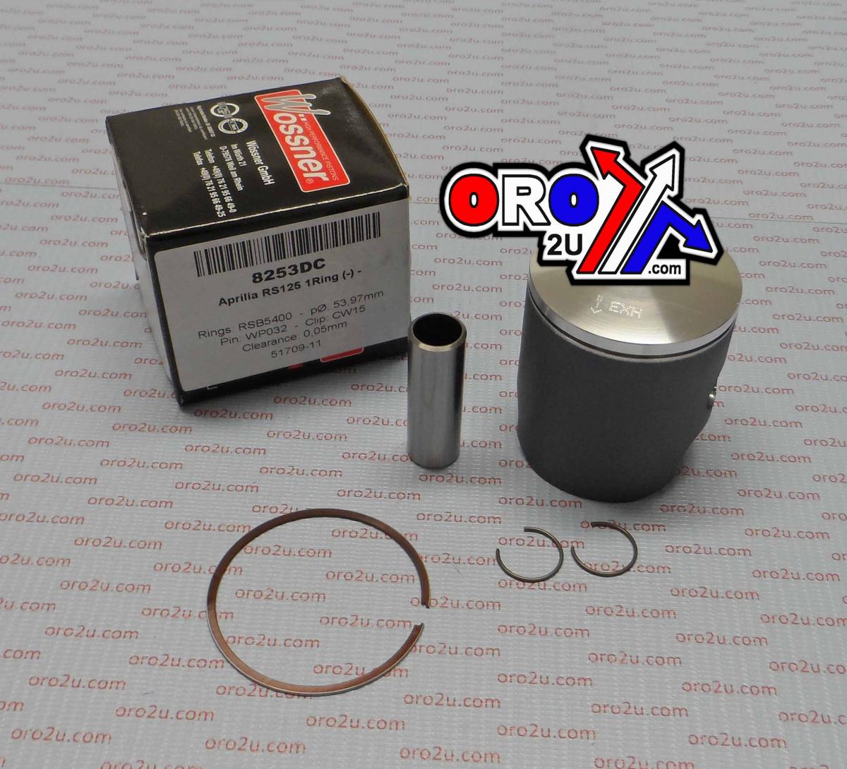 PISTON KIT Aprilia RS125 C, FORGED WOSSNER KIT 8253DC, SINGLE RING