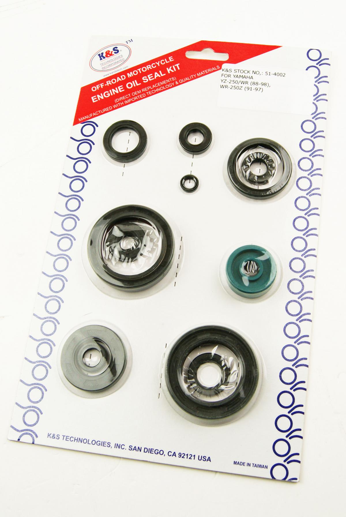 OIL SEAL SET 88-98 YZ250 WR250, K&S 51-4002 YAMAHA KIT 12