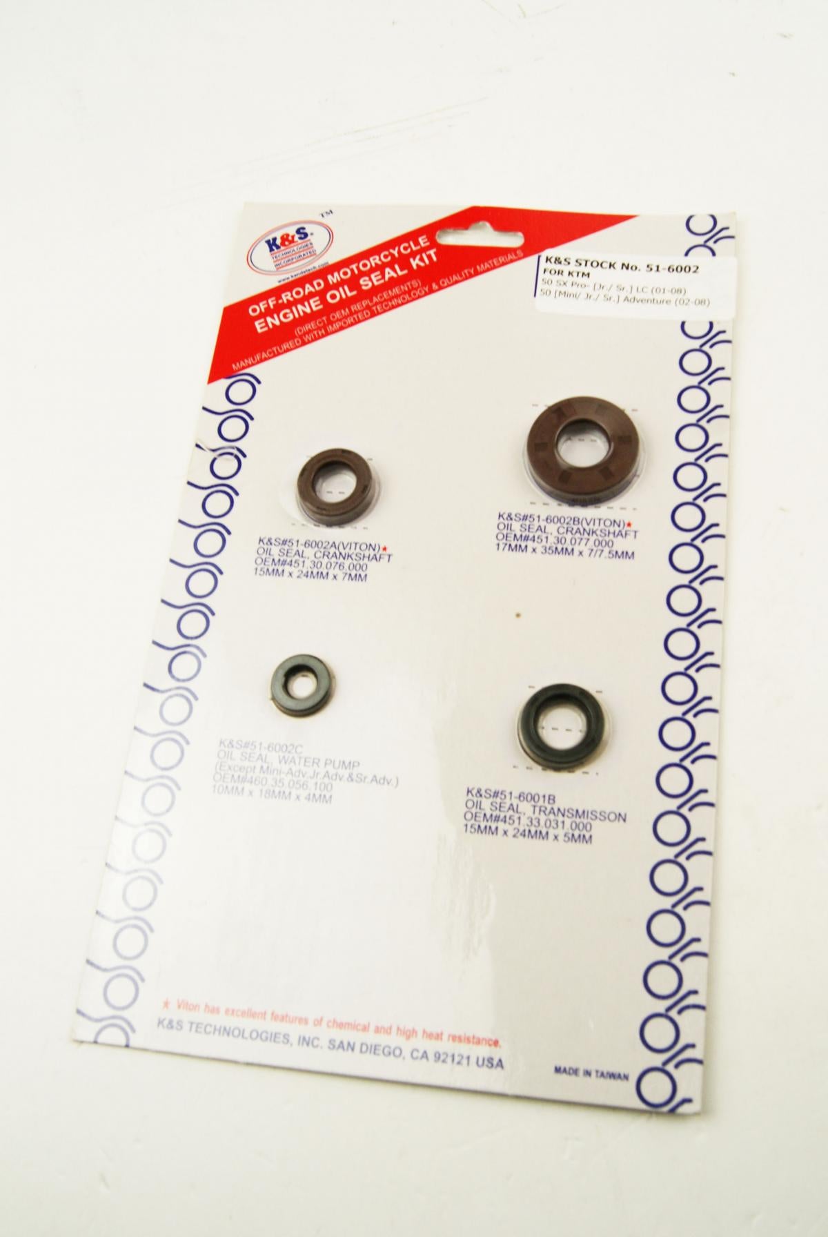 OIL SEAL SET 01-03 50 KTM 4pcs