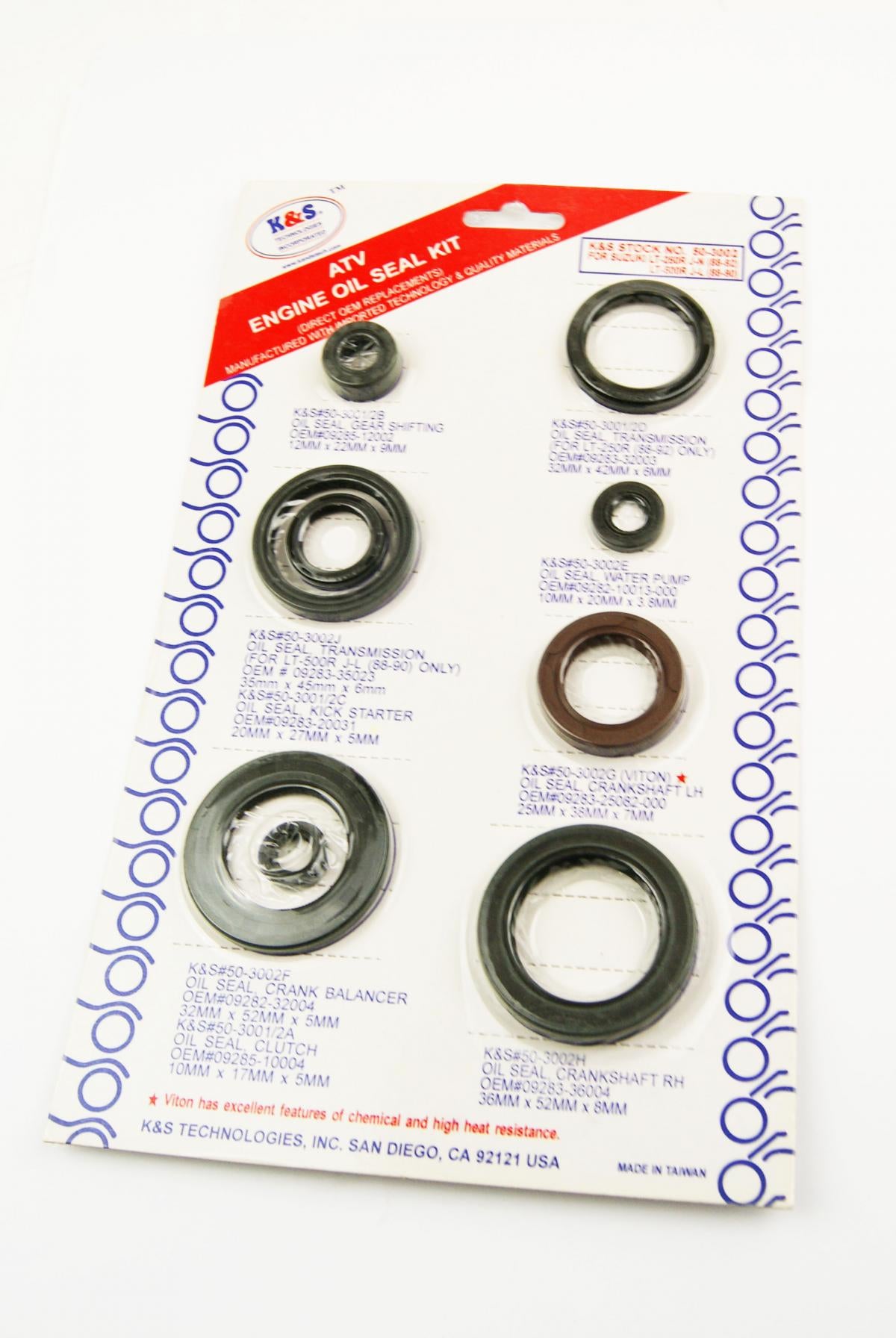 OIL SEAL SET 88-92 LT250 9PCS, LT500R QUADZILLA 88-90
