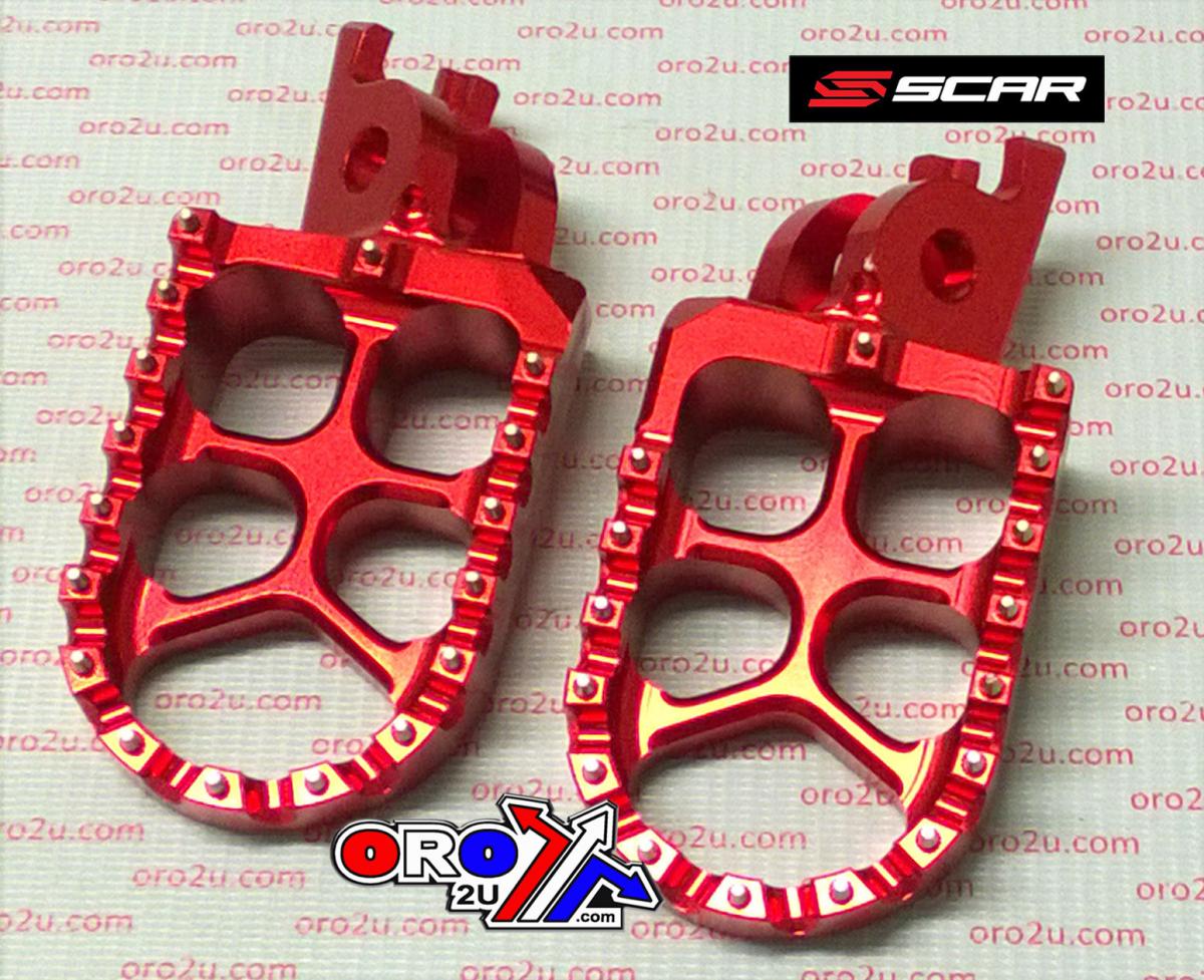 FOOT PEGS SCAR RED CRF/KXF, 57 ALUMINIUM BILLET S3515R