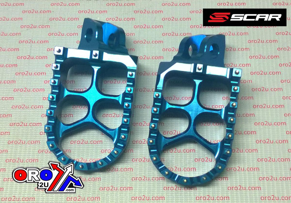 FOOT PEGS SCAR BLUE KX65/85, 57 ALUMINIUM BILLET S3512B