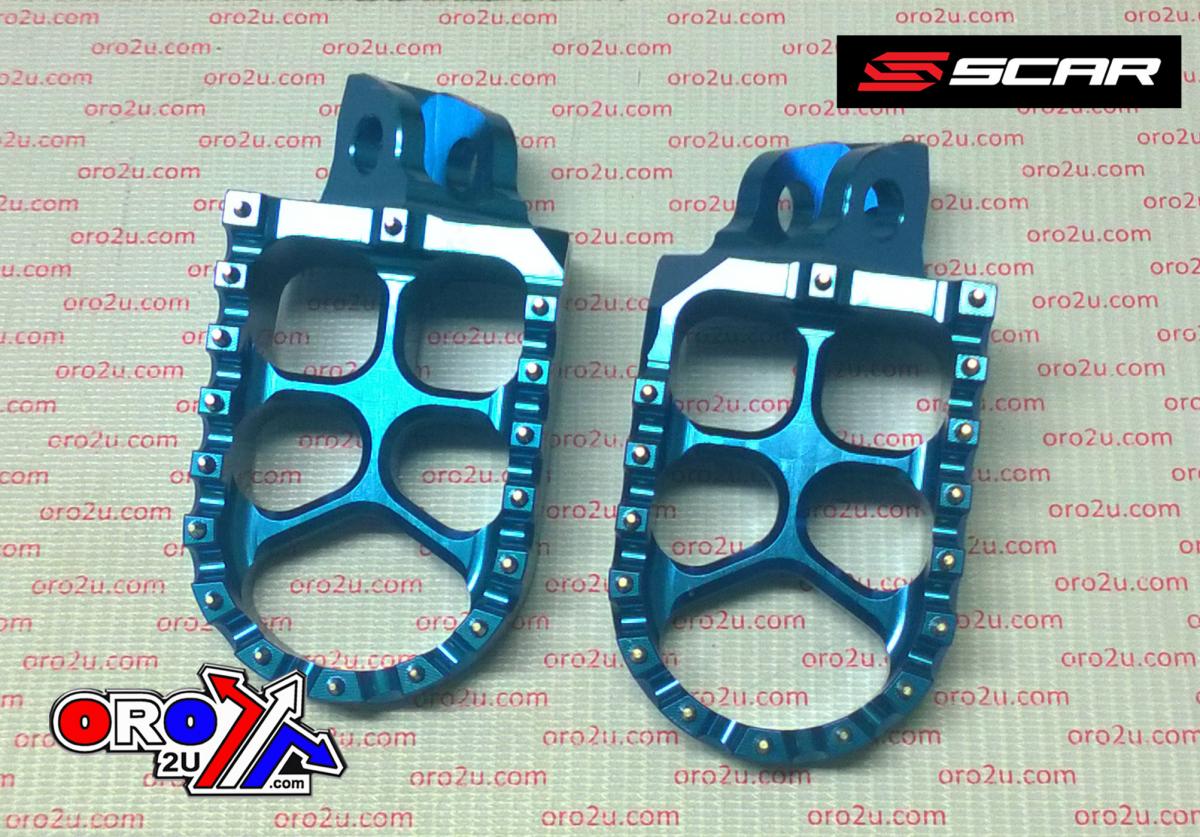 FOOT PEGS SCAR BLUE KX65/85, 57 ALUMINIUM BILLET S3512B
