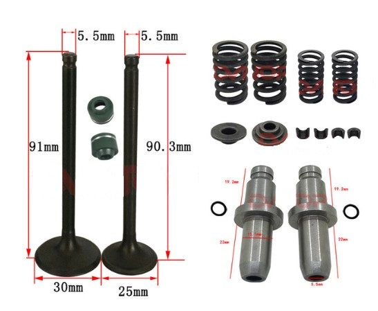 VALVE PIPE SPRING KIT 07-13 HONDA CB125 S XL DERBI CROSS CITY
