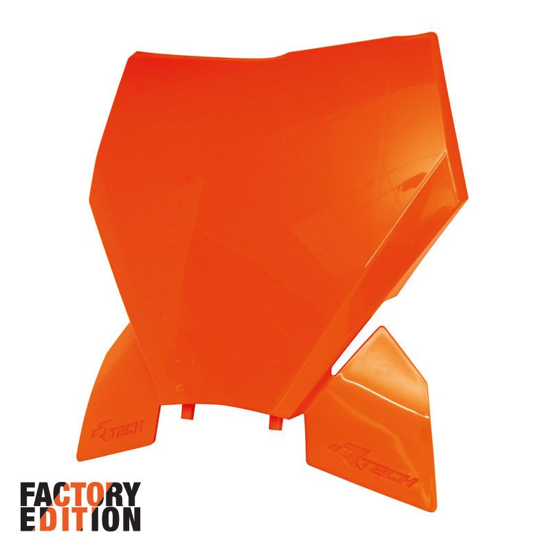 FACTORY FRONT NUMBER PLATE 2023-2025 SX/SX-F KTM NEON ORANGE, RTECH R-TBKTMAN0093