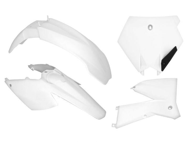 PLASTIC KIT/4 KTM 05-06 WHITE, RTECH R-KITKTM-BN0-504, SX 05-06, EXC 05-07