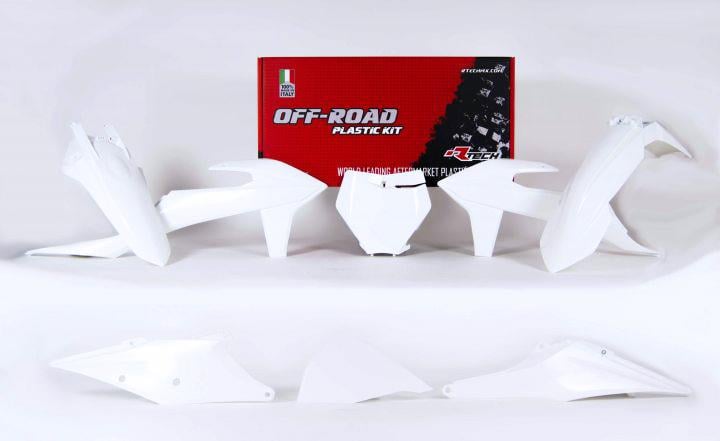 PLASTIC KIT/6 2019-22 KTM SX/SXF, WHITE, RTECH R-KITKTM-BN0-599