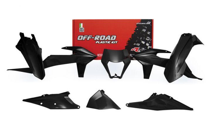 PLASTIC KIT/6 2020-23 EXC/EXC-F BLACK, RTECH R-KITKTM-NR0-520
