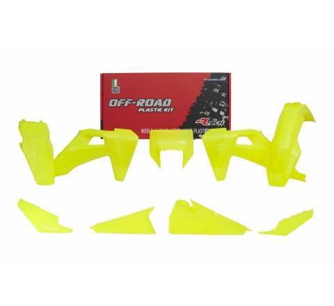 PLASTIC KIT/6 2020-23 TE/FE NEON YELLOW, RTECH R-KITHSQ-GF0-520