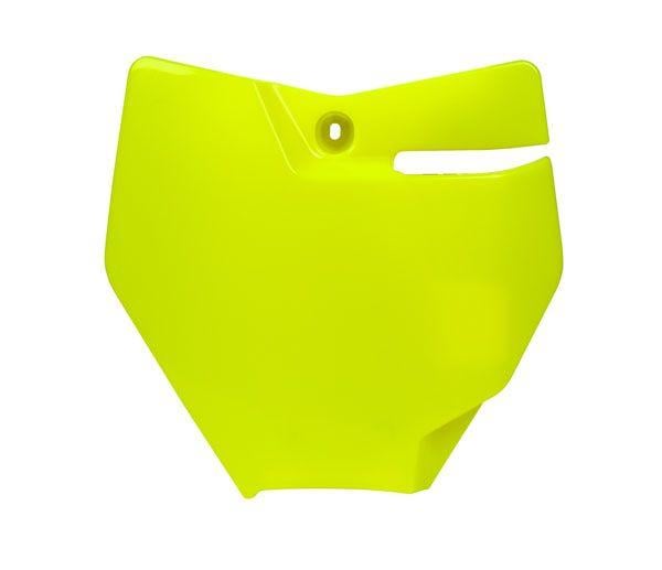 FRONT NUMBER PLATE 18-24 KTM85 SX, NEON YELLOW, RTECH R-TBKTMGF0185, GASGAS MC 85 2021-2024