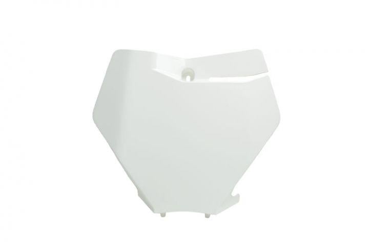 FRONT NUMBER PLATE 2019-22 KTM SX/SX-F, WHITE, RTECH R-TBKTMBN0019