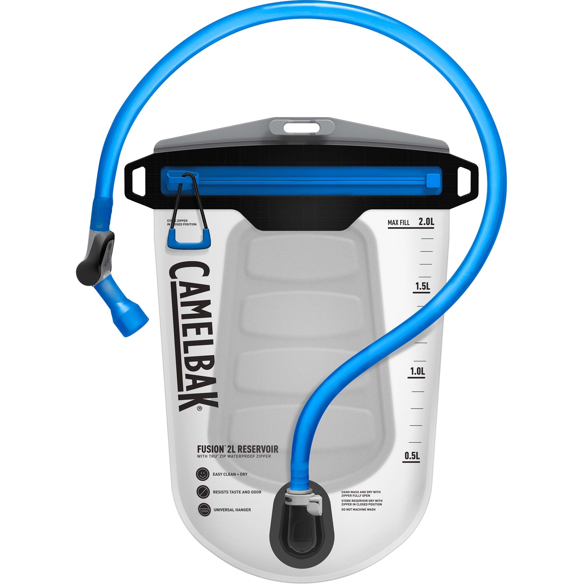 CAMELBAK FUSION 2L RESERVOIR WITH TRU ZIP WATERPROOF ZIPPER 2022: CLEAR CBFUSION2