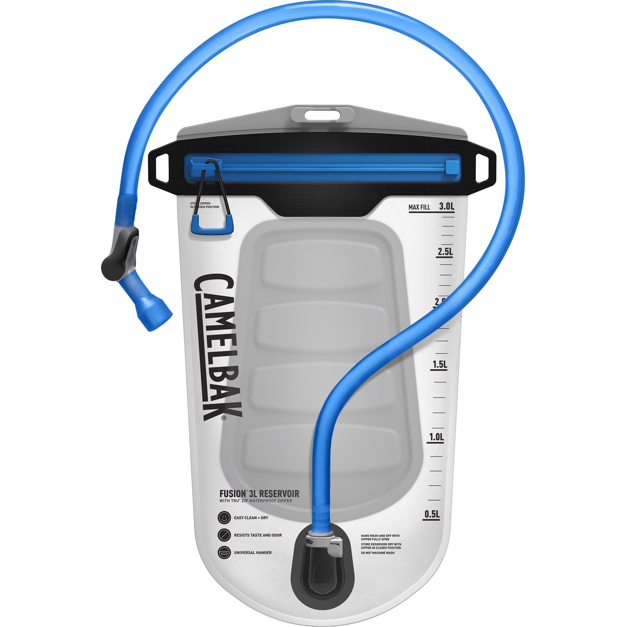 CAMELBAK FUSION 3L RESERVOIR WITH TRU ZIP WATERPROOF ZIPPER 2022: CLEAR CBFUSION3