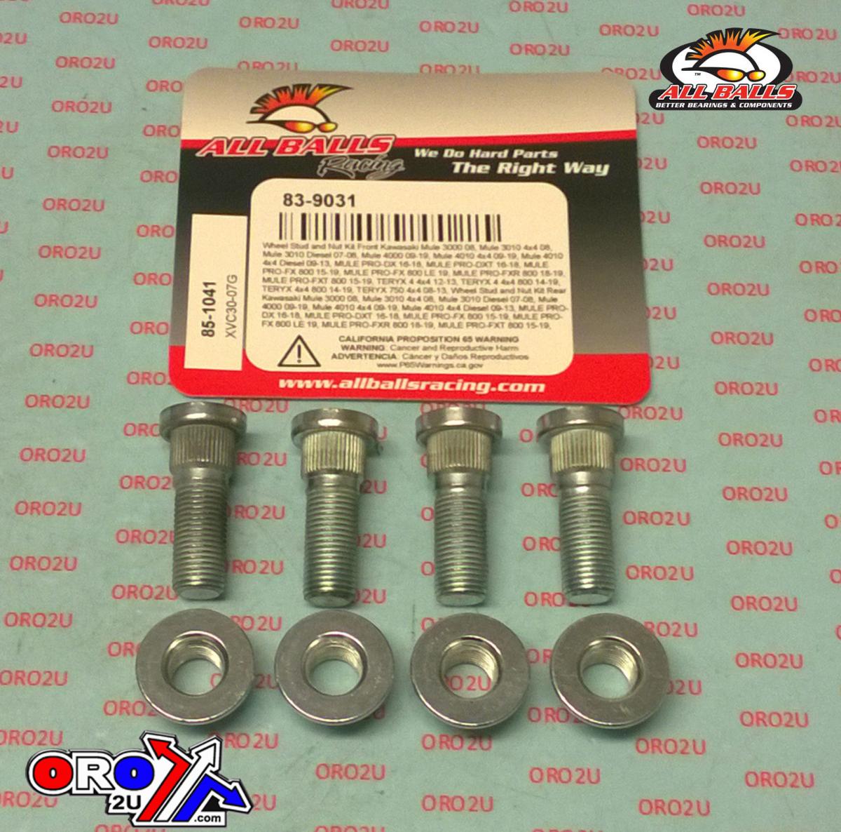 Wheel Stud and Nut Kit, ALLBALLS 85-1041