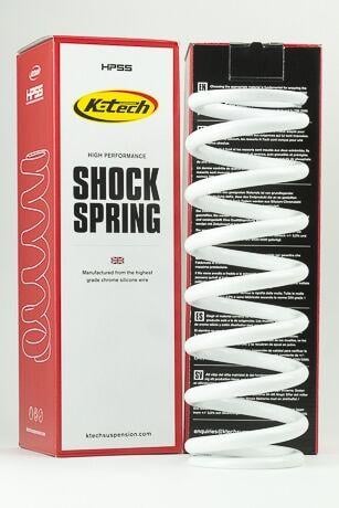 Shock Absorber Spring - 42N (63x250) White, 63-250-42, HIGH PERFORMANCE SHOCK SPRING, K-TECH SUSPENSION, WP -10mm LOWERING