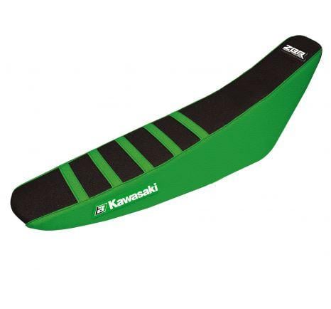 03-08 KX125/250 ZEBRA GN/BK, 2018 DESIGN ONLY 5 STRIPES, SEAT COVER BLACKBIRD 1412Z