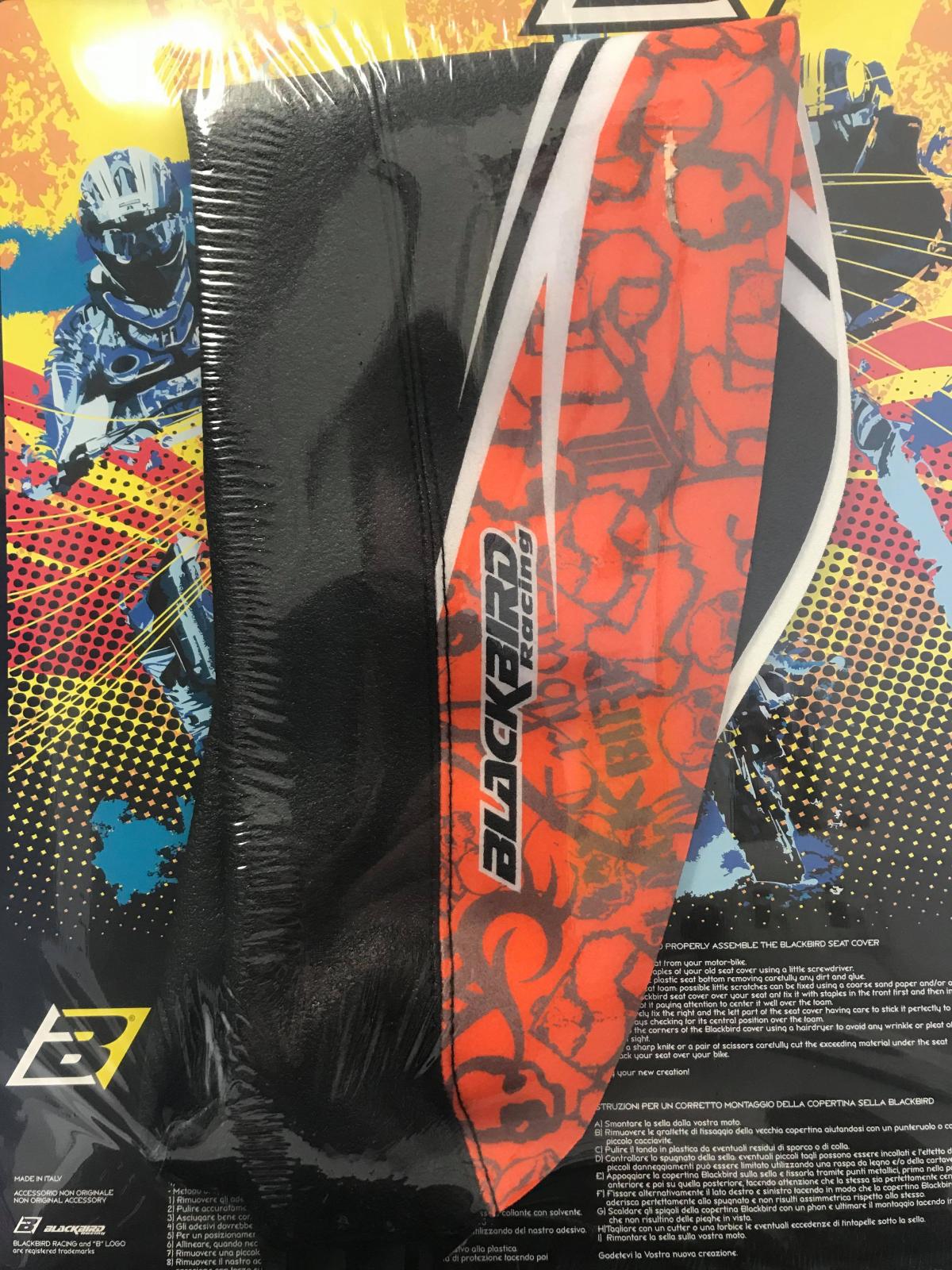 £20+VAT OLD STOCK, 07-11 KTM TRIBAL ORANG/BLK, SEAT COVER BLACKBIRD 1517Z