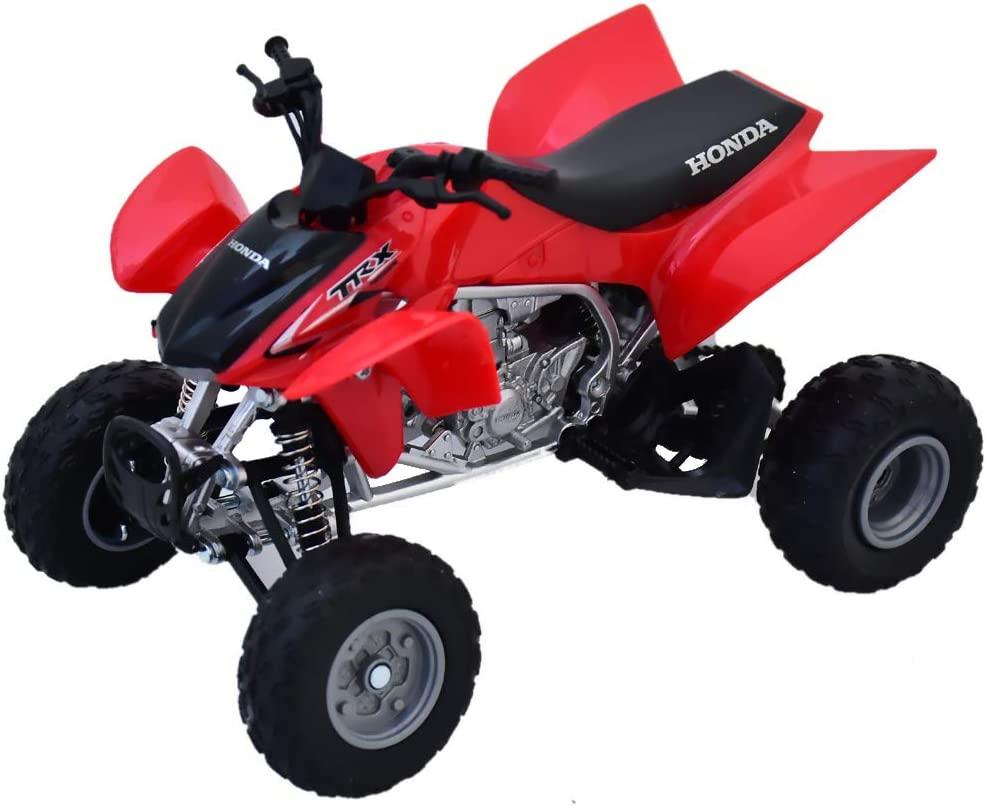 MODEL DIE CAST HONDA HRC TRX 450R, RED AND BLACK, SCALE 1:12, NEWRAY 57093A
