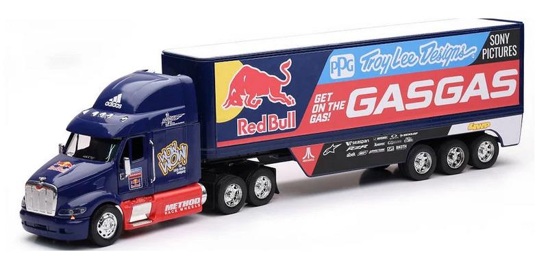 MODEL GASGAS RED BULL TEAM TRUCK, PETERBILT TROY LEE DESIGNS 1:32 SCALE, NEWRAY 11053