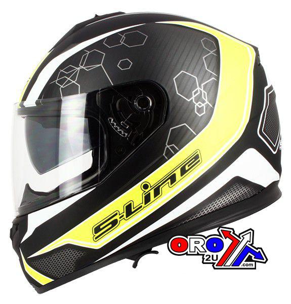 HELMET ROAD L 60 BLACK/YELLOW, FULL FACE S440 DOUBLE VISOR, S-LINE IFF8G1004
