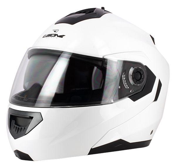 HELMET ROAD XL 62 GLOSS WHITE, FLIP UP DOUBLE VISOR OSONE S520, MOS2G1005