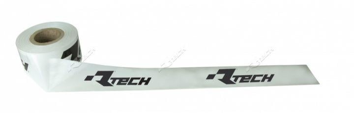TRACK MARKER TAPE 120 MT - 1 KG WHITE + BLACK, TRACK TAPE WHITE & BLACK RTECH LOGO