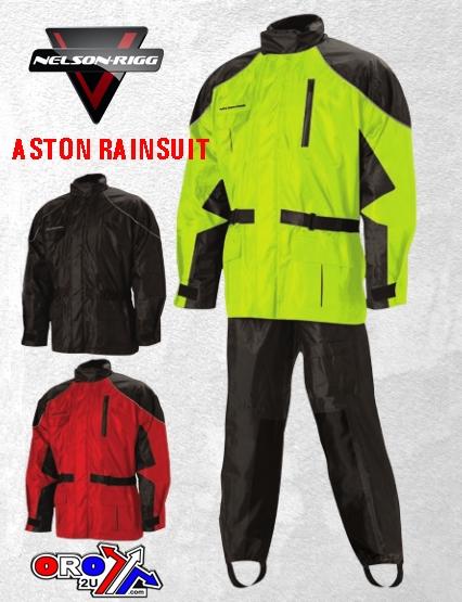 ASTON RAINSUIT BK/RD 3X LARGE, NELSON-RIGG BLACK/RED, AS-3000-RED-06-XL