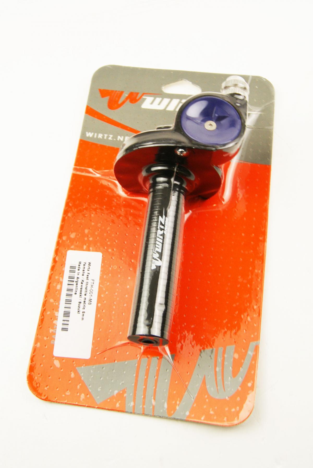 THROTTLE WIRTZ YAM, KAW, SUZ, WITH BLUE CAP AND 8mm ADJ