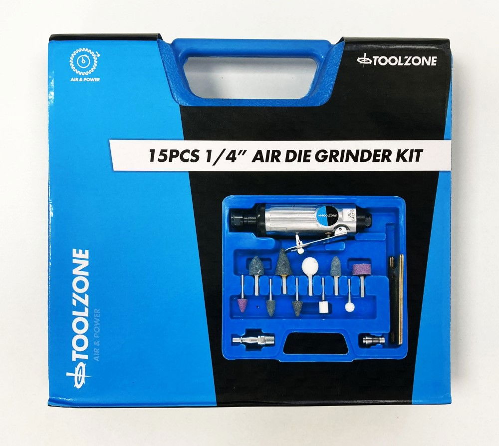 DIE GRINDER KIT 1/4 WITH 1/8 AND 1/4 COLLETS - TOOLZONE KDPAT021