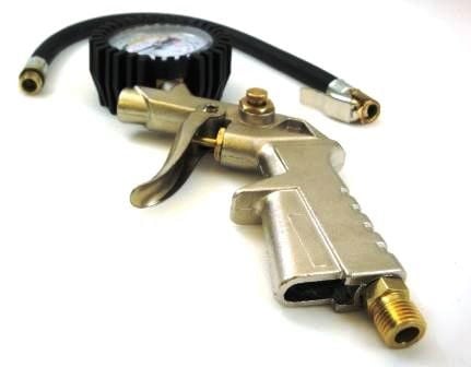 TYRE INFLATOR AND DIAL GAUGE 50mm DIAMETER RANGE 10-140psi - TOOLZONE KDPAT027