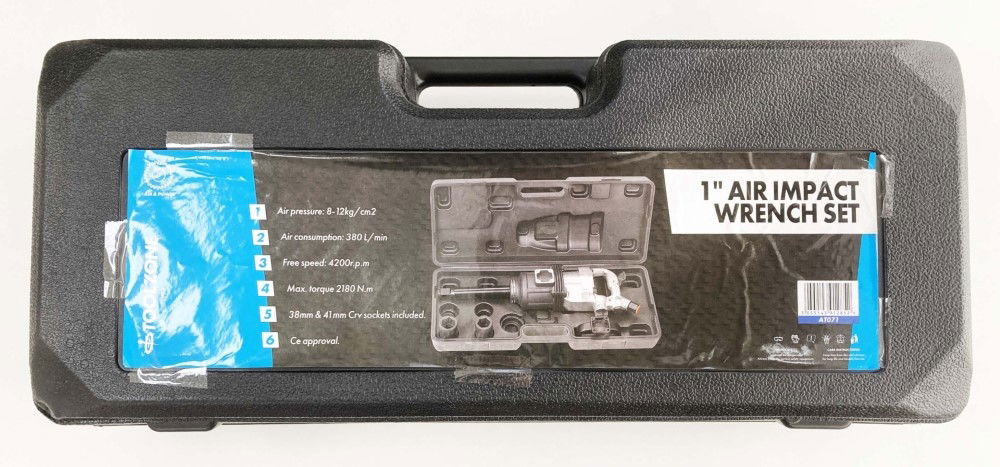 AIR IMPACT WRENCH 1 DRIVE 2200nm WITH 38mm AND 41mm SOCKETS AIR INLET 1/2 - TOOLZONE KDPAT071