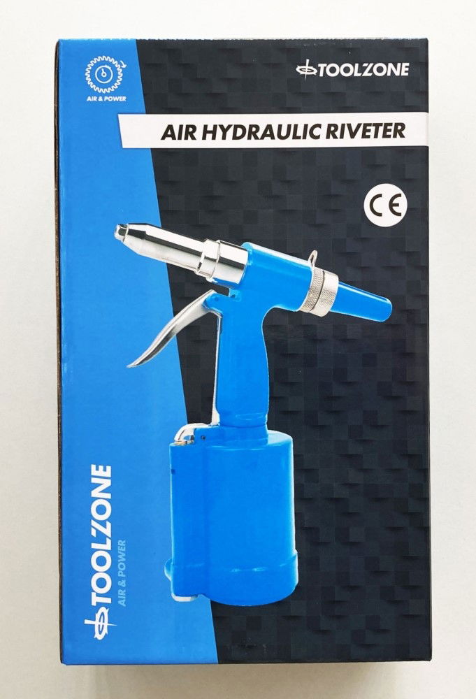 AIR HYDRAULIC RIVETER 3/16 CE APPROVED NOZZLE SIZES 2.4/3.2/4.0/4.8mm AIR INLET 1/4 bsp - TOOLZONE KDPAT075