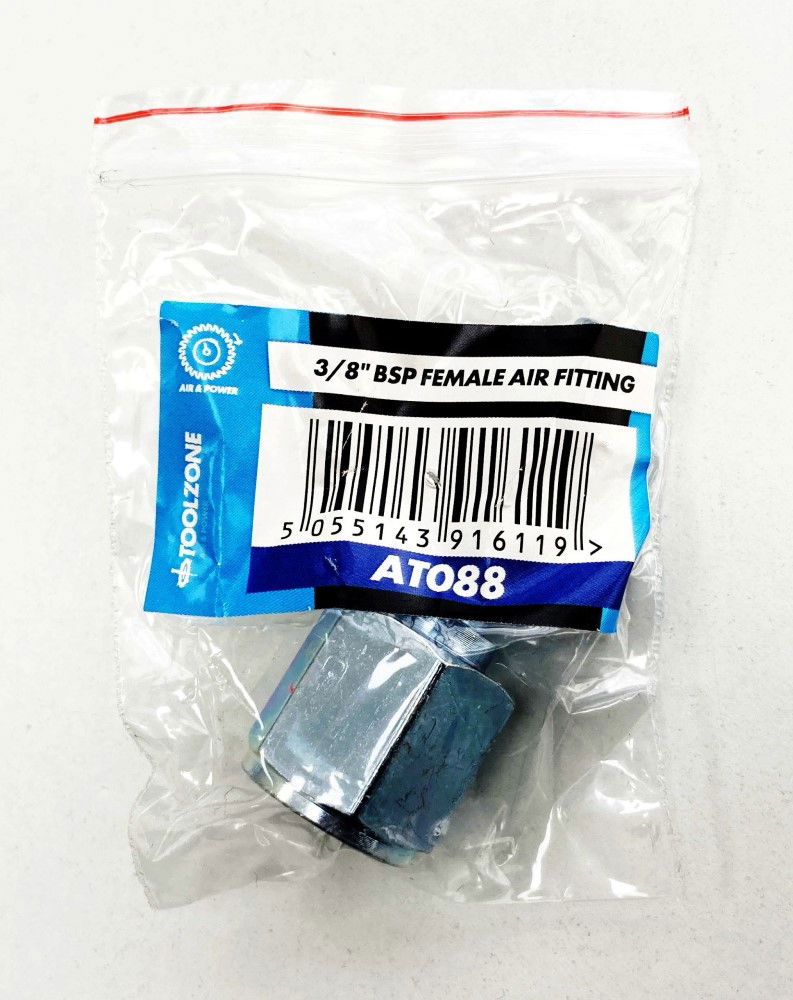 AIR FITTING 3/8 bsp FEMALE ZINC PLATED STEEL SUITABLE FOR pcl FITTINGS - TOOLZONE KDPAT088
