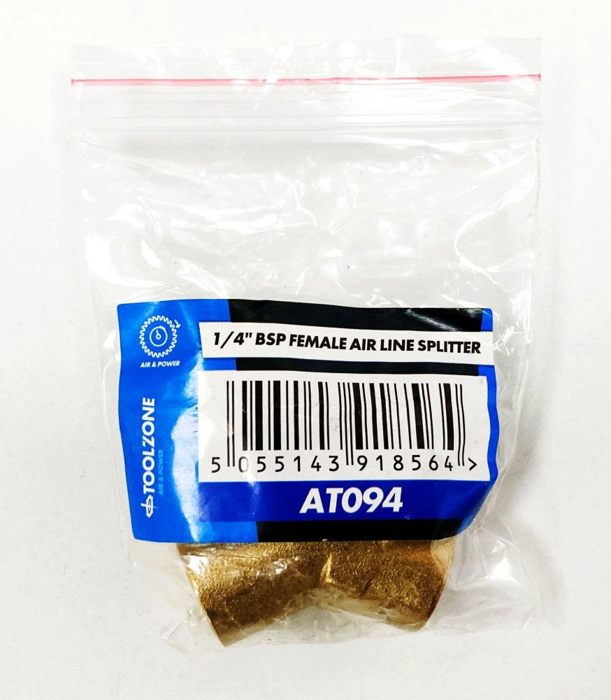 AIR LINE SPLITTER 1/4 bsp FEMALE TAPERED THREAD - TOOLZONE KDPAT094
