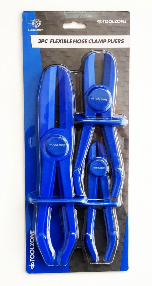 HOSE CLAMP PLIER SET 3pc FOR COOLANT FUEL AND VACUUM HOSES - TOOLZONE KDPAU004