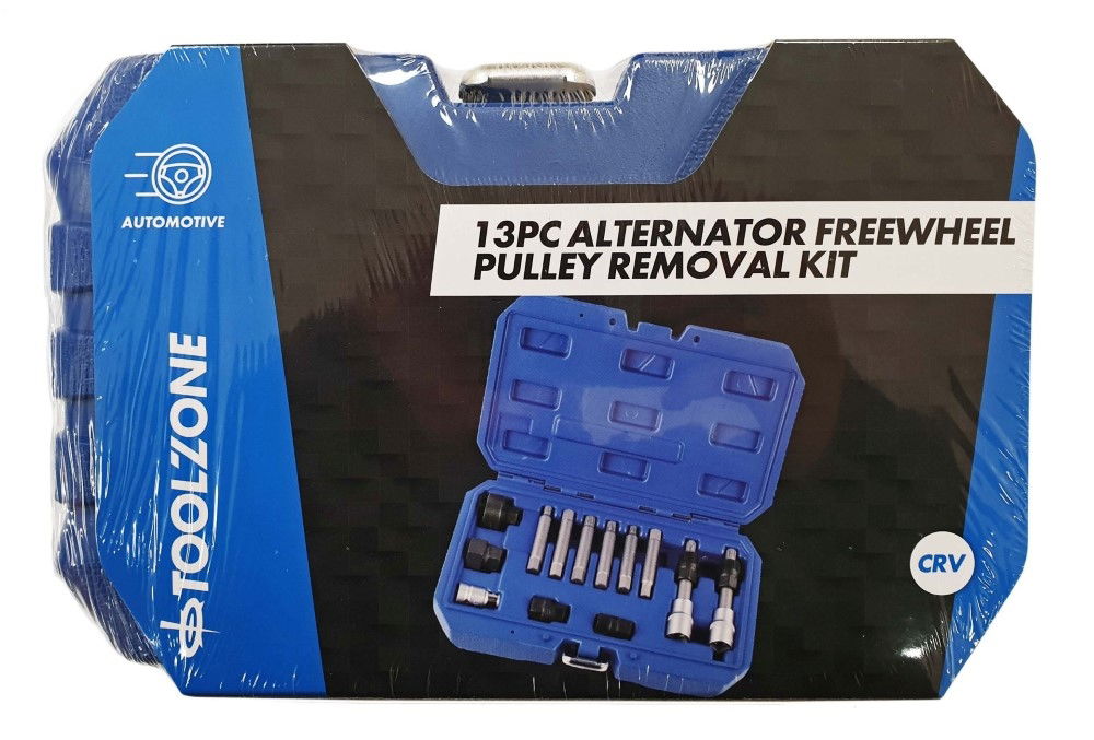 ALTERNATOR FREEWHEEL PULLEY REMOVAL SET 13pc WITH BIT SOCKETS - TOOLZONE KDPAU011