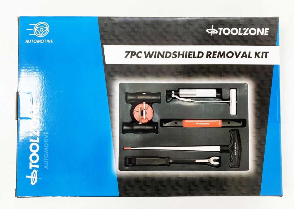 WINDSHIELD REMOVAL KIT 7pc WITH CUTTING WIRE AND TOOLS - TOOLZONE KDPAU016