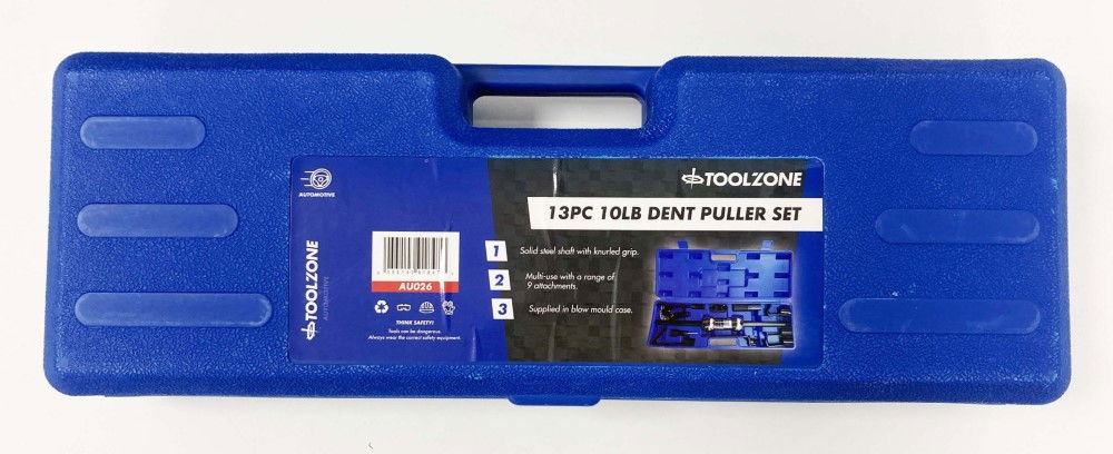DENT PULLER SET 13pc 10lb SLIDE HAMMER FOR VEHICLE BODIES - TOOLZONE KDPAU026