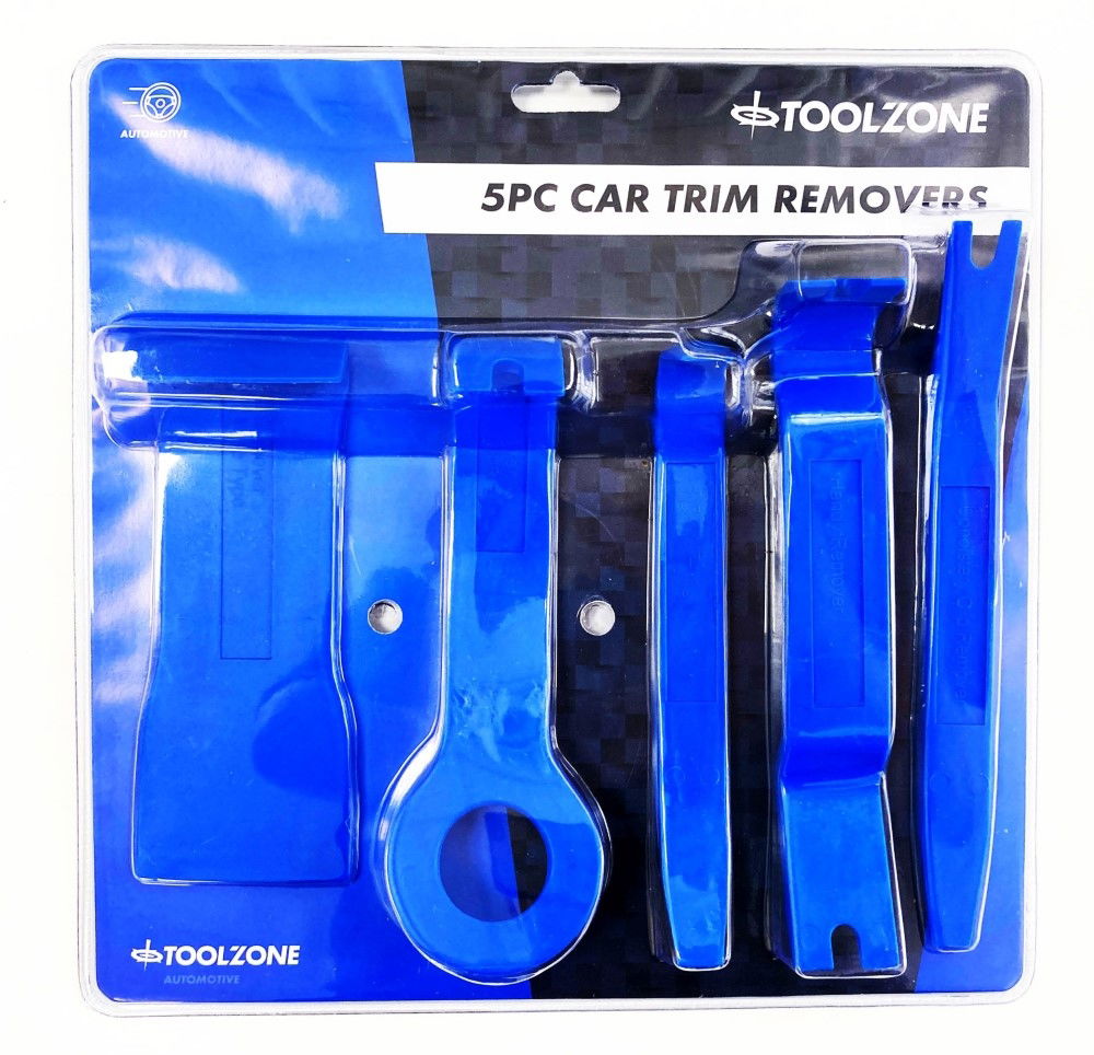 CAR TRIM REMOVERS SET 5pc PLASTIC FOR PANEL AND WINDSCREEN REMOVAL - TOOLZONE KDPAU044