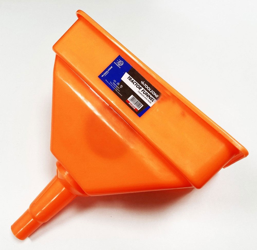 TRACTOR FUNNEL LARGE RECTANGULAR WITH FILTER 275mm x 190mm - TOOLZONE KDPAU056