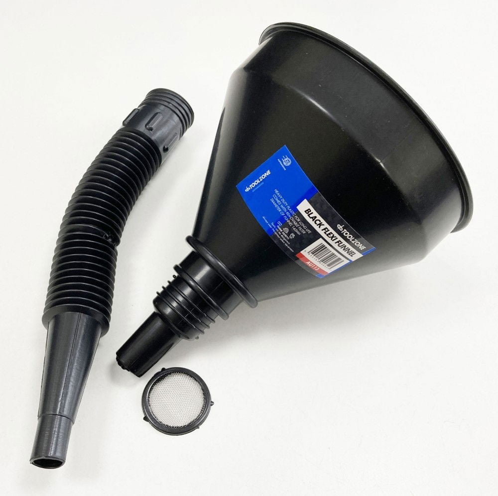 FLEXI FUNNEL 2 IN 1 BLACK WITH REMOVABLE FILTER - TOOLZONE KDPAU113