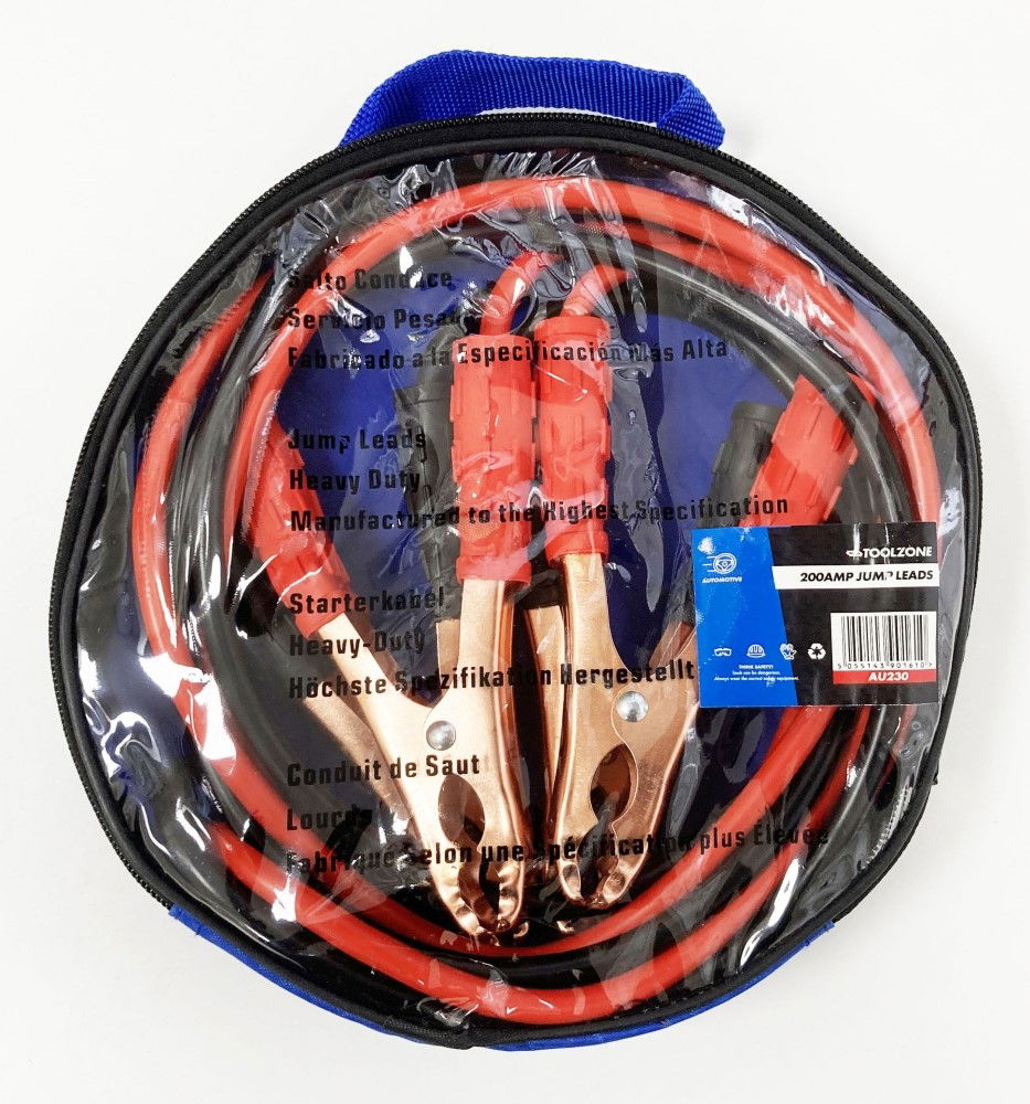 JUMP LEADS 200amp 2.5m - TOOLZONE KDPAU230