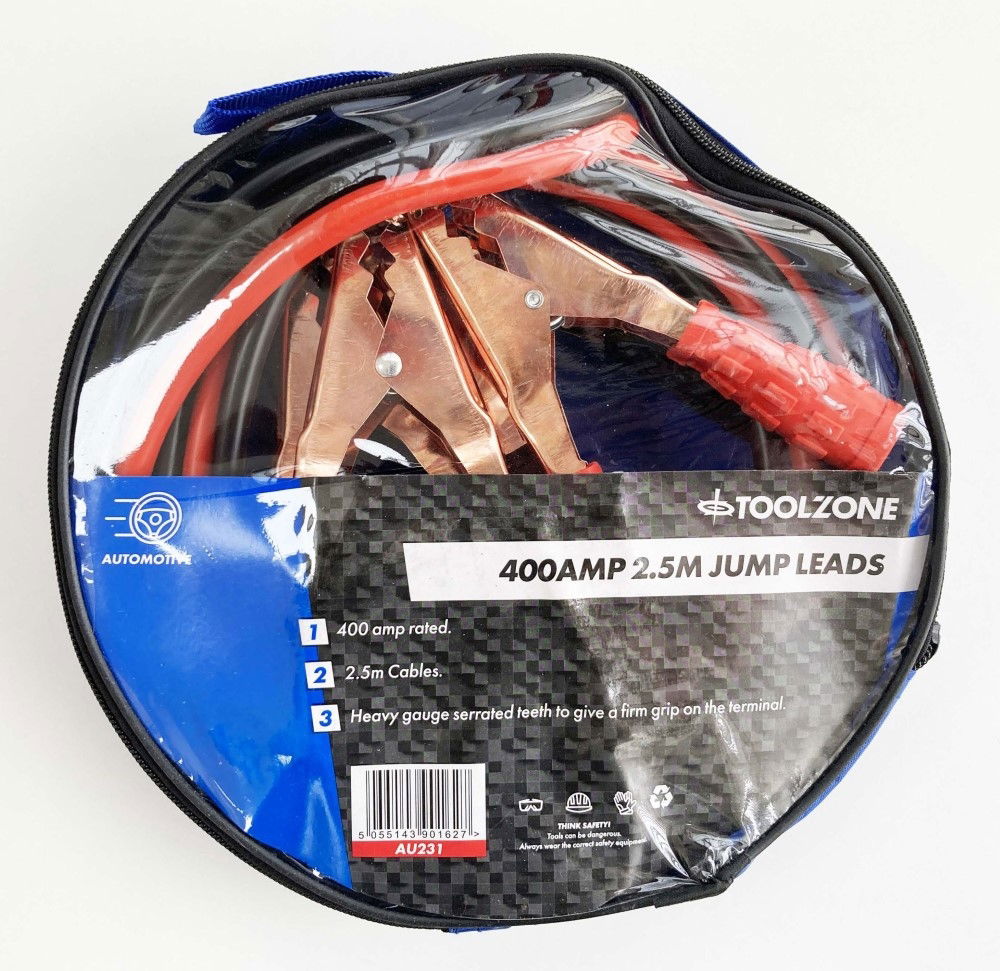 JUMP LEADS 400amp 2.5m IN CASE - TOOLZONE KDPAU231