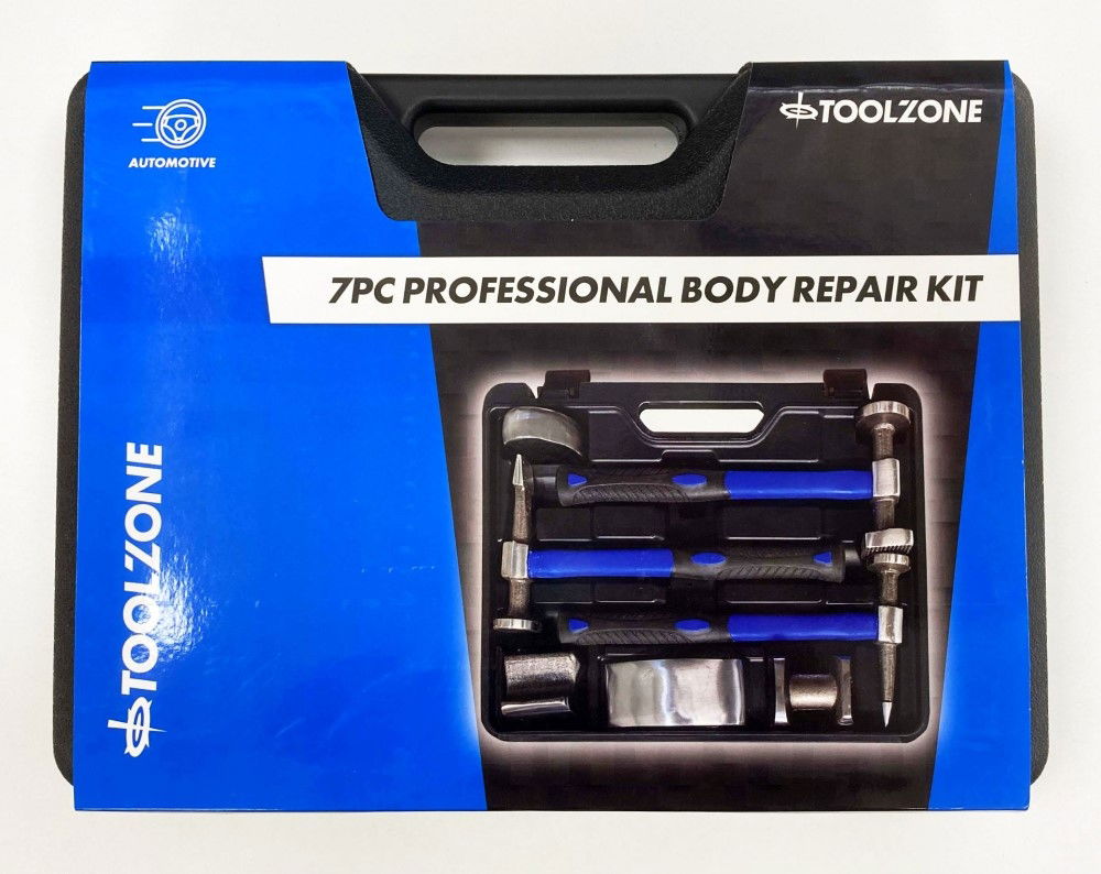 BODY REPAIR KIT 7pc FIBRE GLASS HANDLES - TOOLZONE KDPAU232