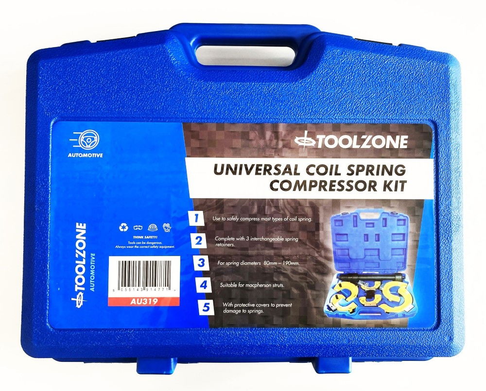 COIL SPRING COMPRESSOR KIT UNIVERSAL FOR 80-190mm SPRINGS - TOOLZONE KDPAU319