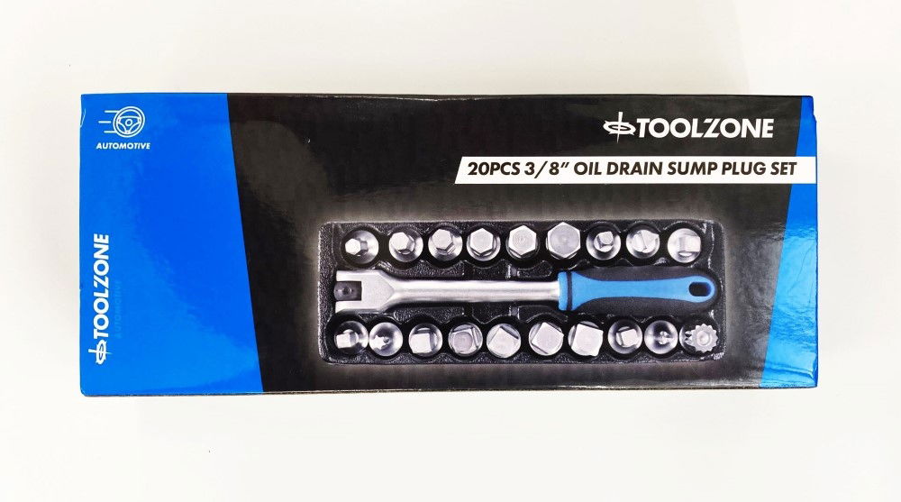 DRAIN PLUG SUMP KEY SET 3/8 20pc - TOOLZONE KDPAU350