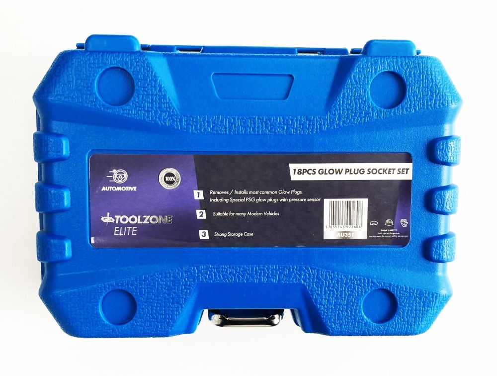 GLOW PLUG SOCKET SET 18pc - TOOLZONE KDPAU351