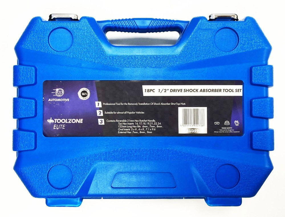 WHEEL SHOCK ABSORBER TOOL SET 18pc 16-24mm 6-9mm - TOOLZONE KDPAU359