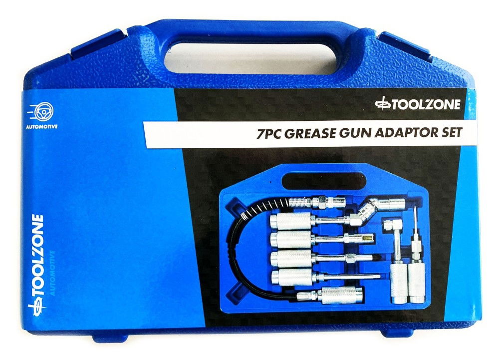 GREASE GUN ADAPTOR SET 7pc - TOOLZONE KDPAU364